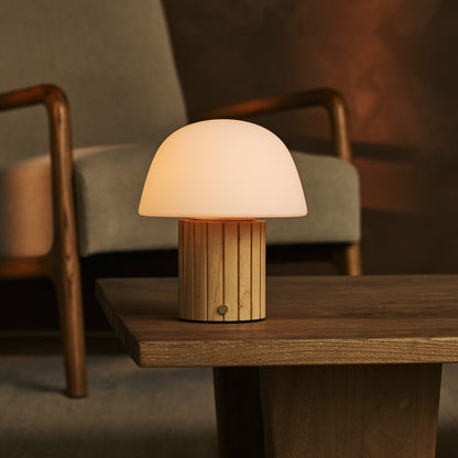 Etienne Light Brown Rechargeable Table Lamp | Dimmable, Modular Lampshade & 3 Light Colors