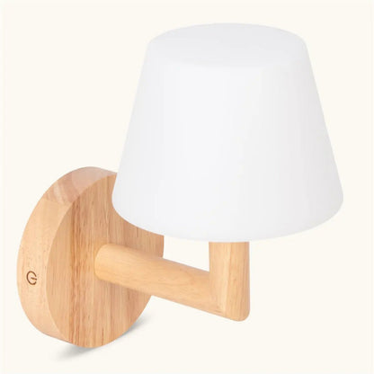 Ted Lichtbruine Houten Oplaadbare Wandlamp