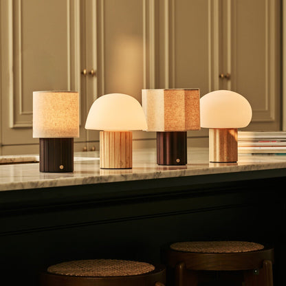 Etienne Light Brown Rechargeable Table Lamp | Dimmable, Modular Lampshade & 3 Light Colors