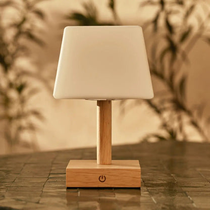 Tommy lichtbruine houten oplaadbare tafellamp