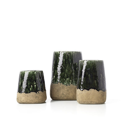 De Moss Conische Plantenbak - Betongroen - L