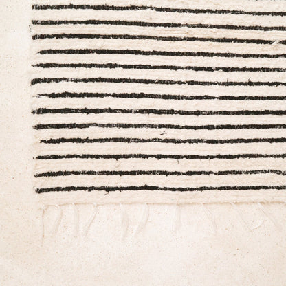 Klein katoenen vloerkleed – gestreept loper – boho vloerkleed zwart wit – zachte bedmat – handgeweven rechthoekig vloerkleed 70x50 cm UNTUK – Soeji (foto 2 van 9)