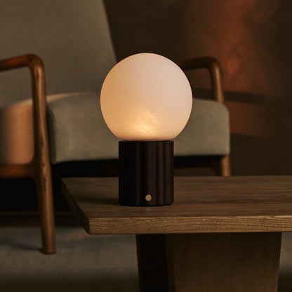 Wim Dark Brown Rechargeable Table Lamp | 3 Light Colors, Modular Lampshade & Cordless
