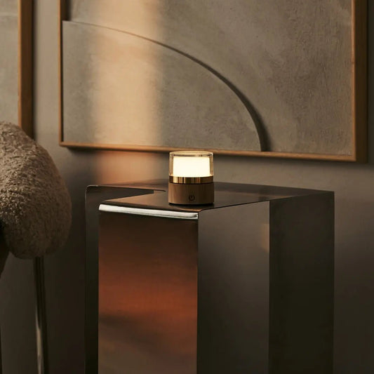 Leo lichtbruine oplaadbare lamp