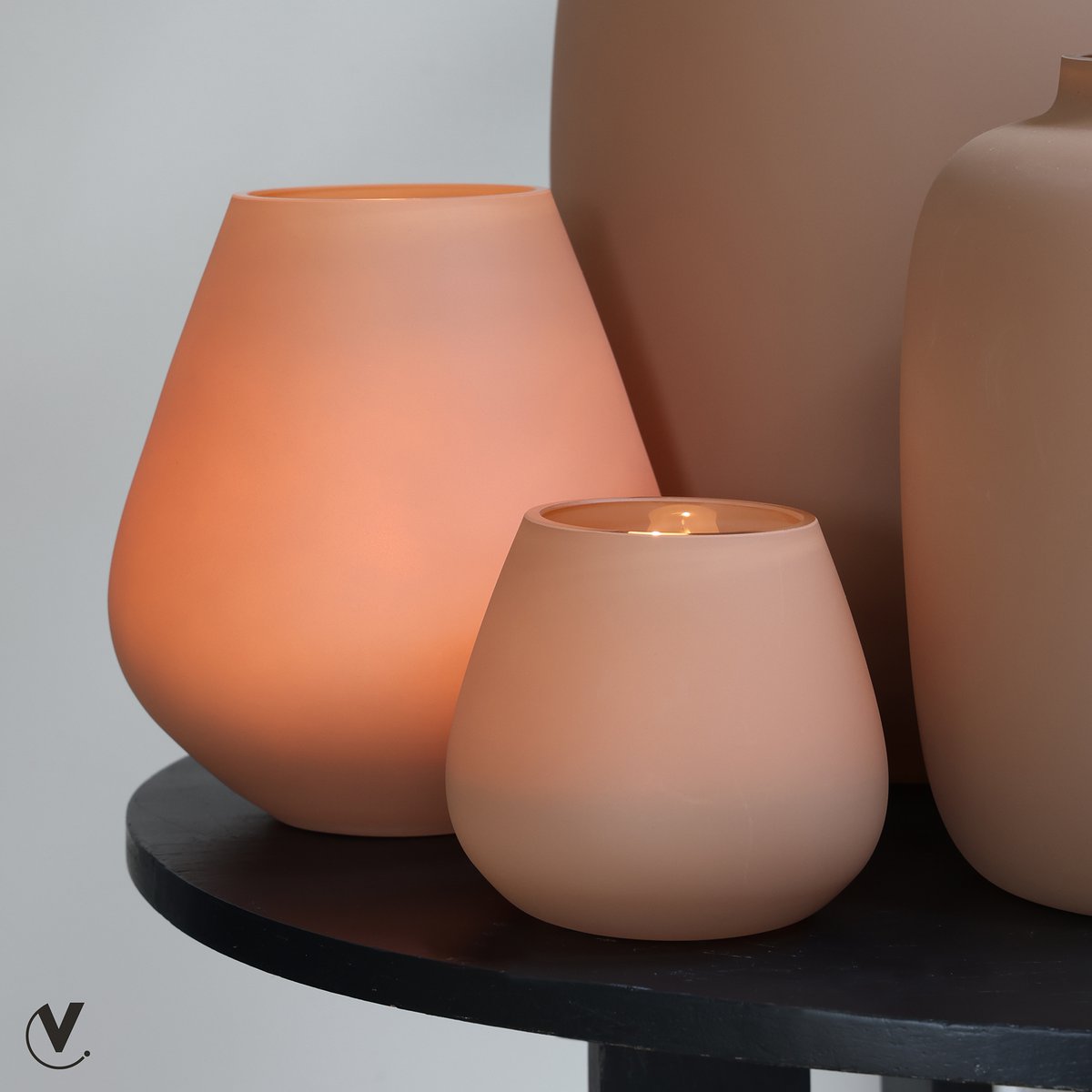 Waxinelichthouder - Tasman XS matte sand (set van 2 stuks) – Vase The World (foto 4 van 5)