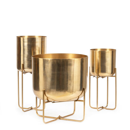De Messing Plantenbak op Standaard - Messing - M