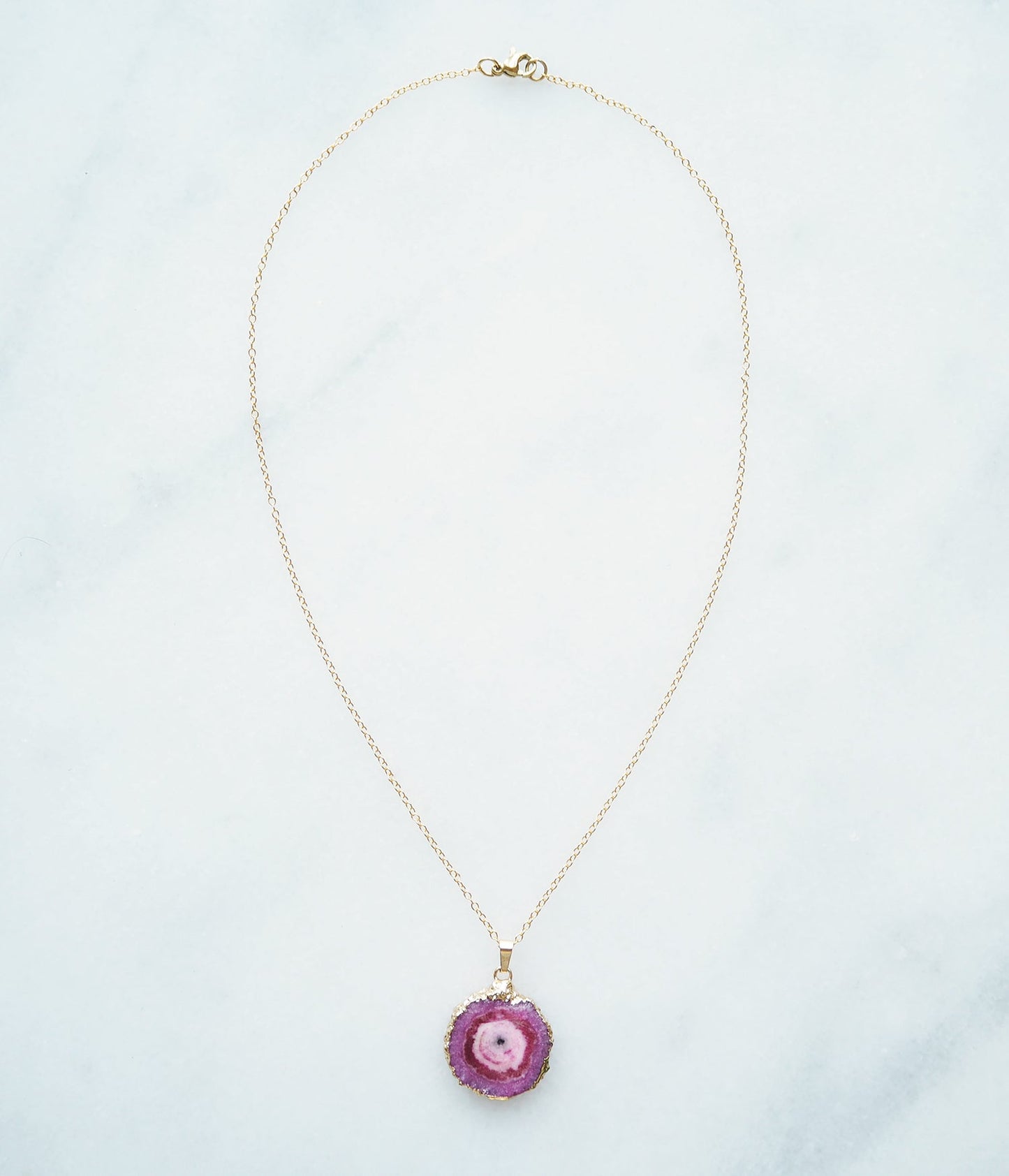 Roze Druzy Agaat Ketting – liefde & positiviteit