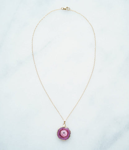 Roze Druzy Agaat Ketting – liefde & positiviteit