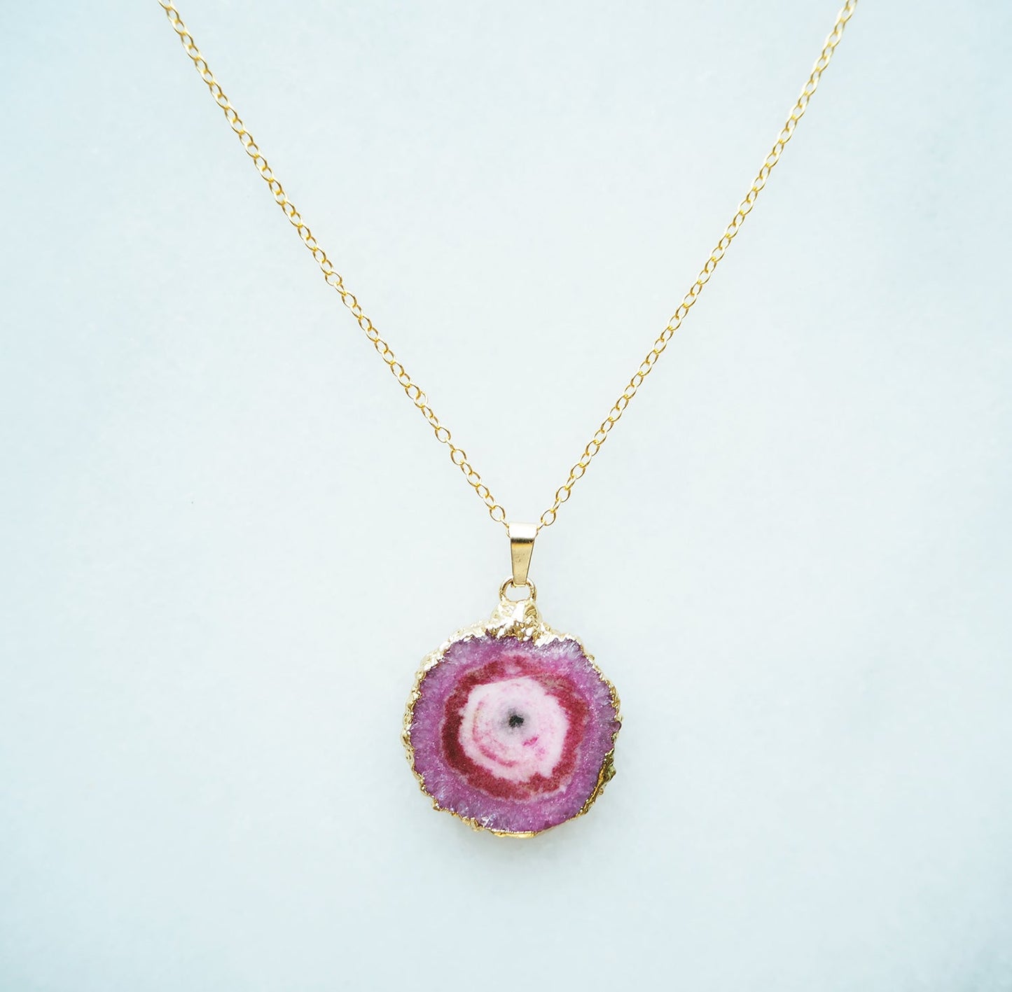 Roze Druzy Agaat Ketting – liefde & positiviteit