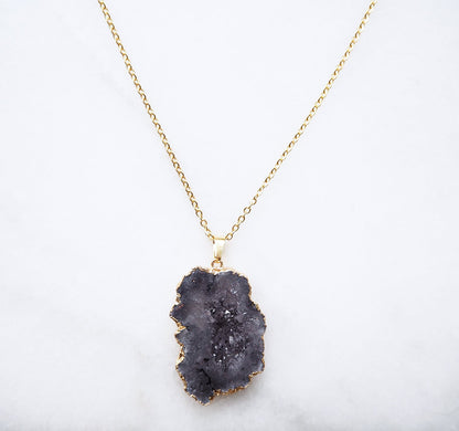 Smokey Druzy Sprinkle Ketting – aarding & kracht