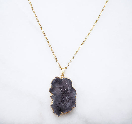 Smokey Druzy Sprinkle Ketting – aarding & kracht