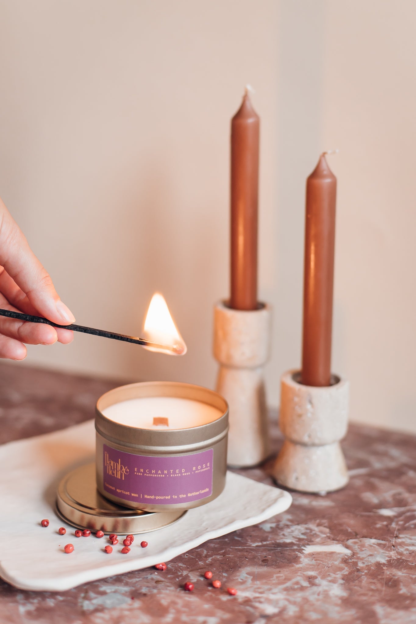 Enchanted Rose Candle – Pink Peppercorn, Black Rose & Patchouli