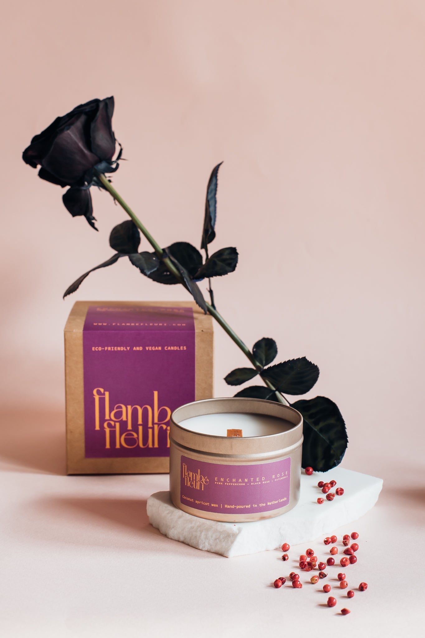Enchanted Rose Candle – Pink Peppercorn, Black Rose & Patchouli