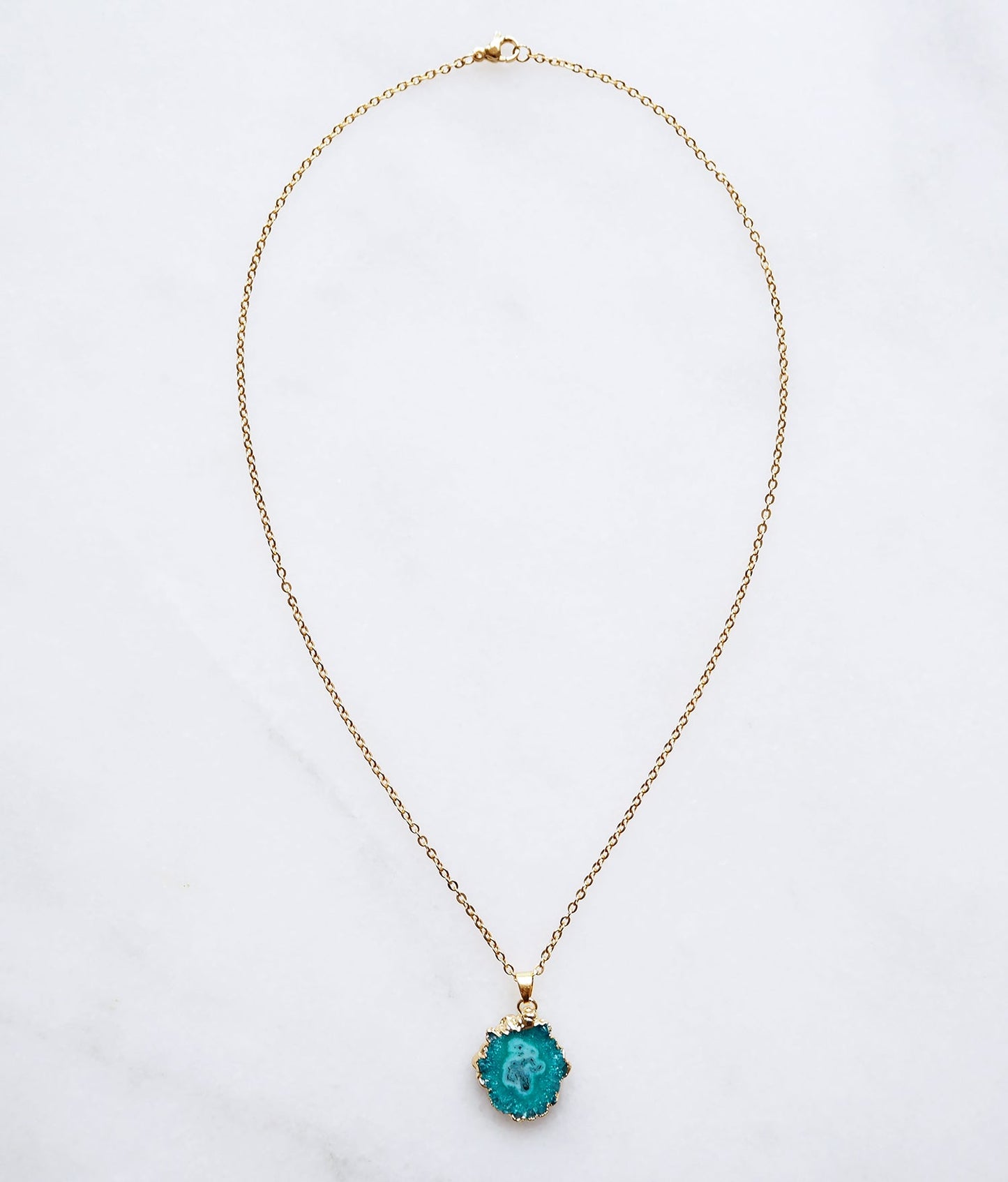 Turquoise Druzy Agaat Ketting – kracht & zelfvertrouwen