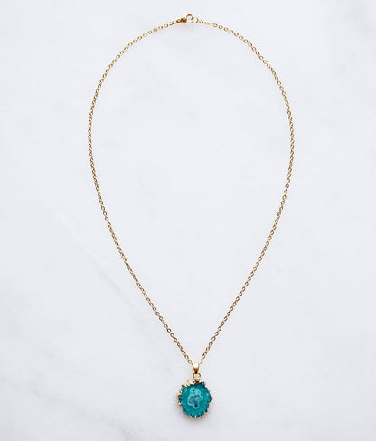 Turquoise Druzy Agaat Ketting – kracht & zelfvertrouwen