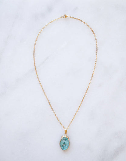 Turquoise Druzy Sprinkle Ketting (S) – fris & krachtig
